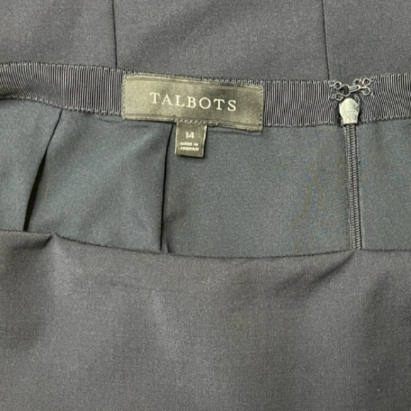Talbots Navy Wool Blend Classic Pencil Skirt - Size 14 - Picture 4 of 11